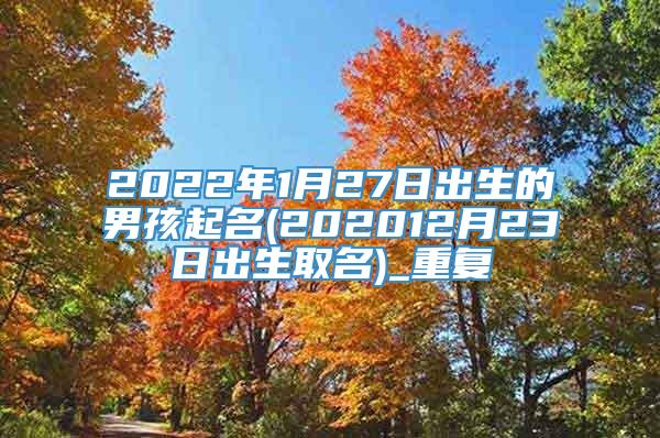 2022年1月27日出生的男孩起名(202012月23日出生取名)_重复