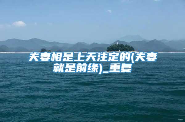 夫妻相是上天注定的(夫妻就是前缘)_重复
