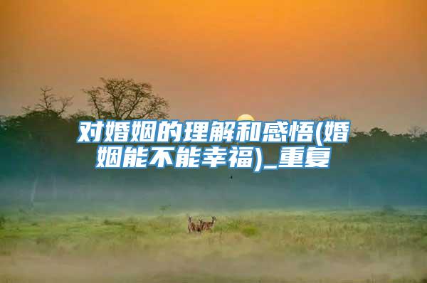 对婚姻的理解和感悟(婚姻能不能幸福)_重复