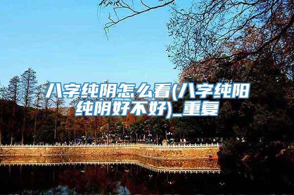 八字纯阴怎么看(八字纯阳纯阴好不好)_重复