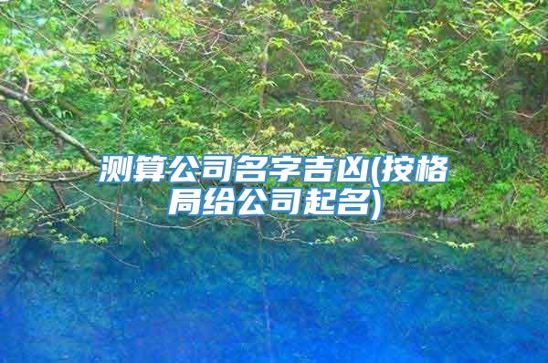 测算公司名字吉凶(按格局给公司起名)