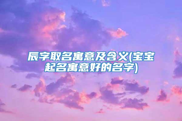 辰字取名寓意及含义(宝宝起名寓意好的名字)