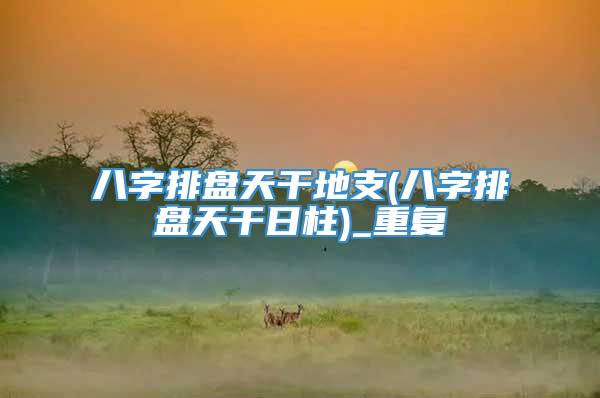 八字排盘天干地支(八字排盘天干日柱)_重复