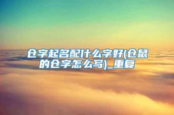 仓字起名配什么字好(仓鼠的仓字怎么写)_重复