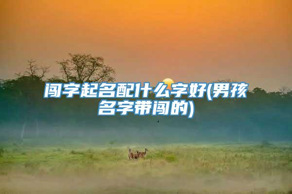 闯字起名配什么字好(男孩名字带闯的)