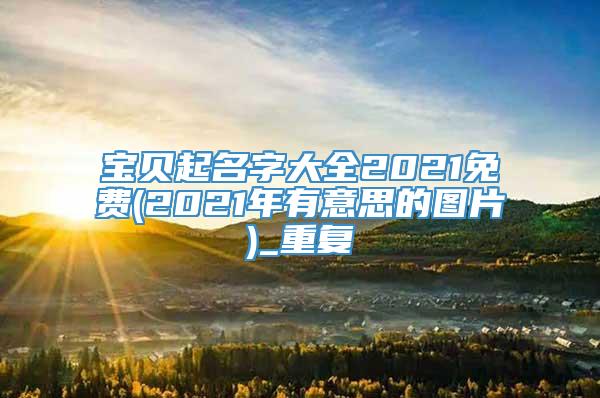 宝贝起名字大全2021免费(2021年有意思的图片)_重复