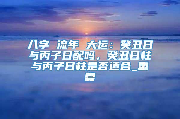 八字 流年 大运：癸丑日与丙子日配吗，癸丑日柱与丙子日柱是否适合_重复