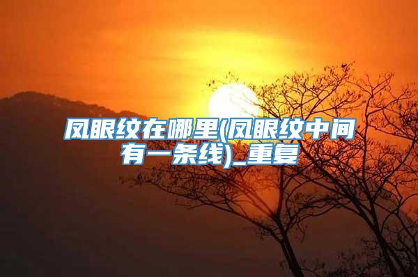 凤眼纹在哪里(凤眼纹中间有一条线)_重复
