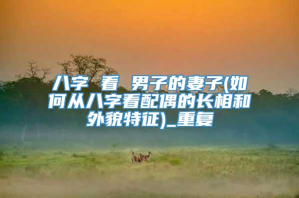 八字 看 男子的妻子(如何从八字看配偶的长相和外貌特征)_重复