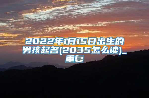 2022年1月15日出生的男孩起名(2035怎么读)_重复