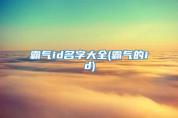 霸气id名字大全(霸气的id)