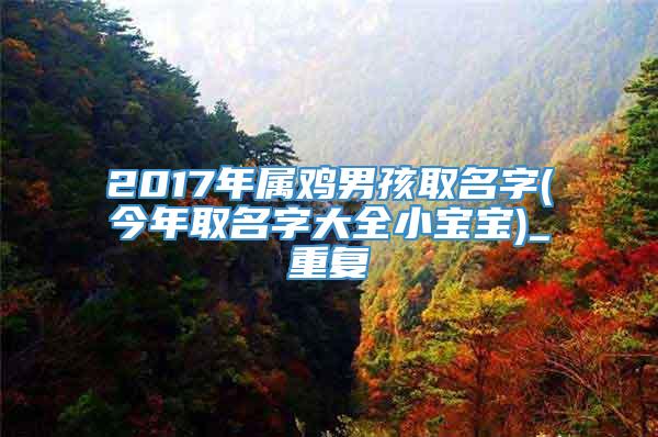 2017年属鸡男孩取名字(今年取名字大全小宝宝)_重复