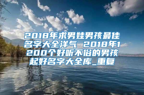 2018年求男娃男孩最佳名字大全洋气 2018年1200个好听不俗的男孩起好名字大全库_重复