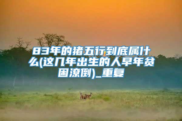 83年的猪五行到底属什么(这几年出生的人早年贫困潦倒)_重复