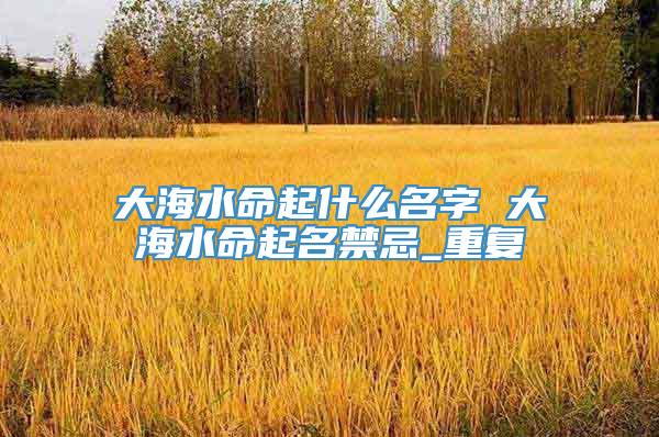 大海水命起什么名字 大海水命起名禁忌_重复