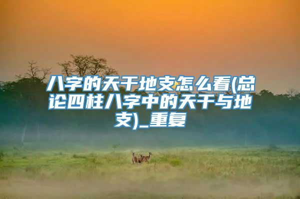八字的天干地支怎么看(总论四柱八字中的天干与地支)_重复