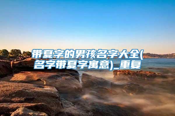带夏字的男孩名字大全(名字带夏字寓意)_重复