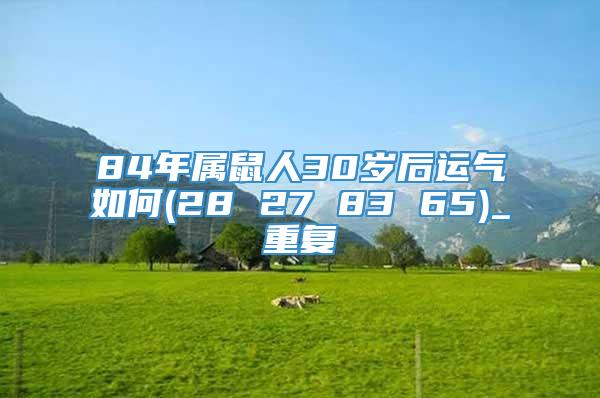 84年属鼠人30岁后运气如何(28 27 83 65)_重复