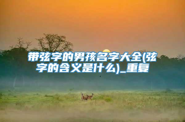 带弦字的男孩名字大全(弦字的含义是什么)_重复