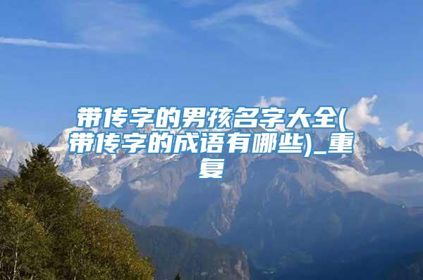 带传字的男孩名字大全(带传字的成语有哪些)_重复