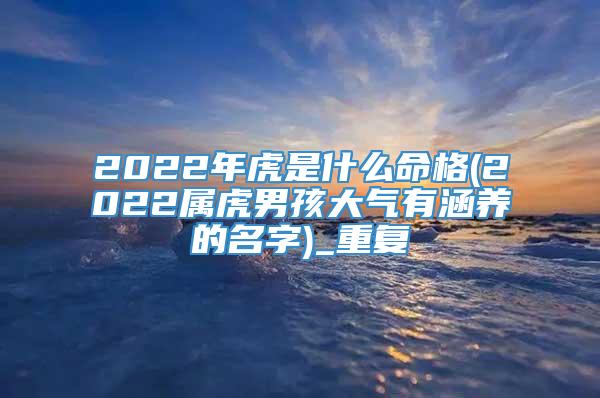 2022年虎是什么命格(2022属虎男孩大气有涵养的名字)_重复