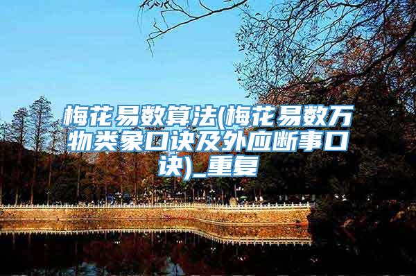 梅花易数算法(梅花易数万物类象口诀及外应断事口诀)_重复