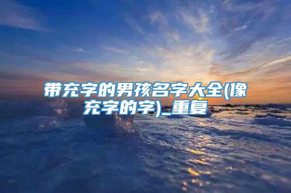 带充字的男孩名字大全(像充字的字)_重复