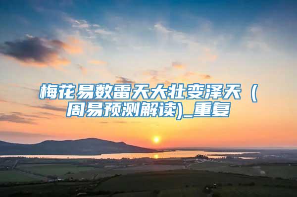 梅花易数雷天大壮变泽天夬(周易预测解读)_重复