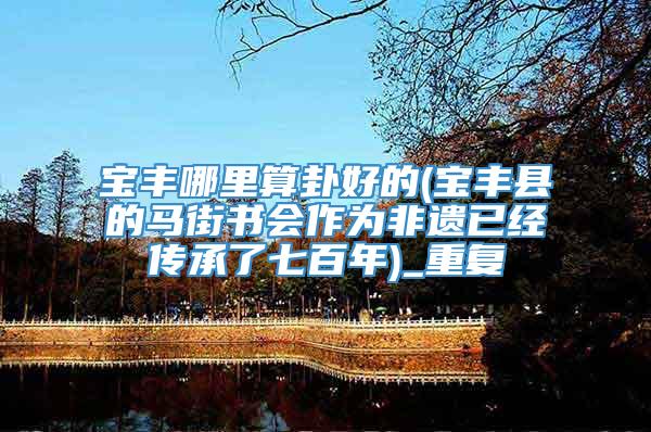 宝丰哪里算卦好的(宝丰县的马街书会作为非遗已经传承了七百年)_重复