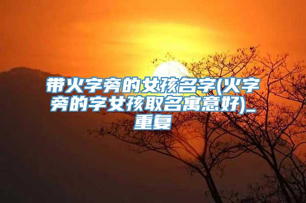 带火字旁的女孩名字(火字旁的字女孩取名寓意好)_重复
