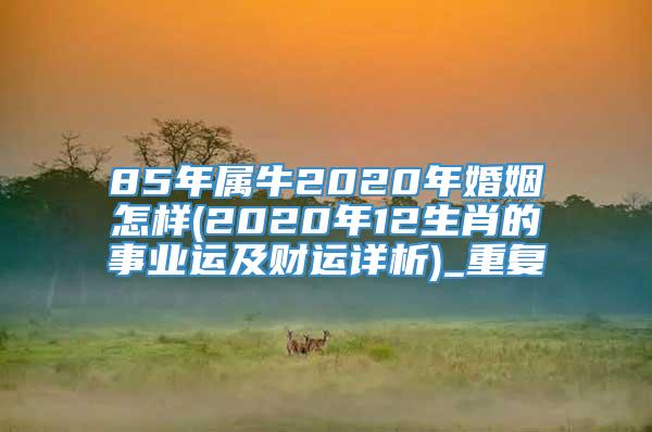 85年属牛2020年婚姻怎样(2020年12生肖的事业运及财运详析)_重复