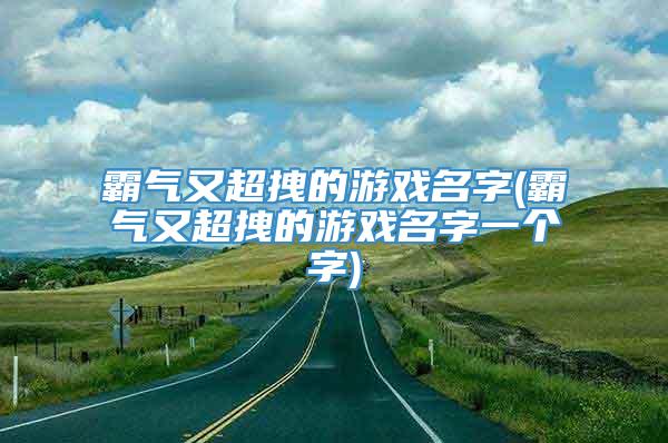 霸气又超拽的游戏名字(霸气又超拽的游戏名字一个字)