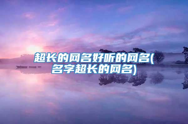 超长的网名好听的网名(名字超长的网名)