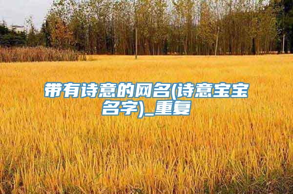 带有诗意的网名(诗意宝宝名字)_重复