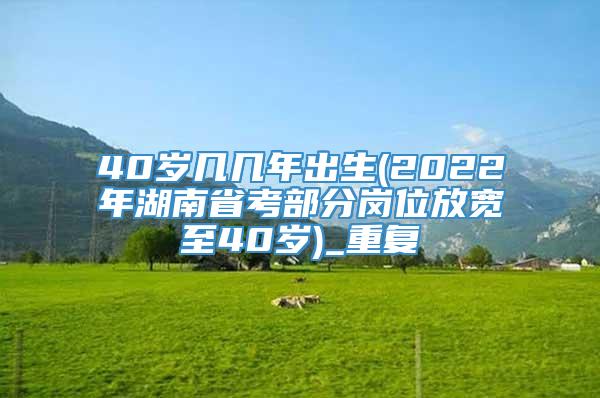40岁几几年出生(2022年湖南省考部分岗位放宽至40岁)_重复