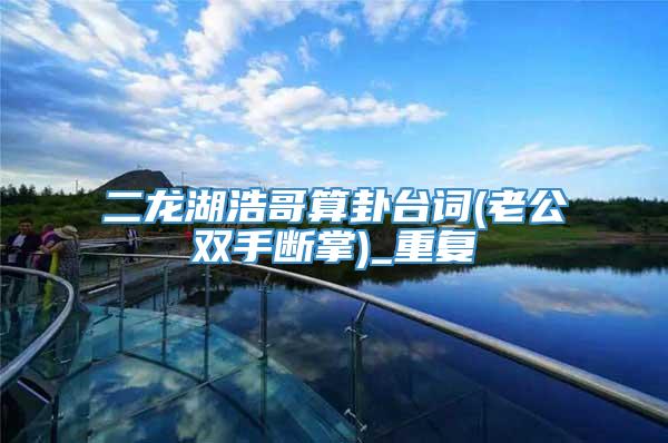 二龙湖浩哥算卦台词(老公双手断掌)_重复