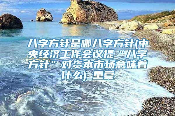 八字方针是哪八字方针(中央经济工作会议提“八字方针”对资本市场意味着什么)_重复