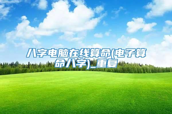 八字电脑在线算命(电子算命八字)_重复