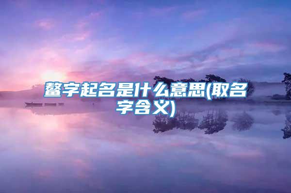 鳌字起名是什么意思(取名字含义)