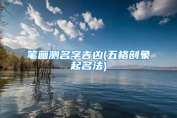 笔画测名字吉凶(五格剖象起名法)