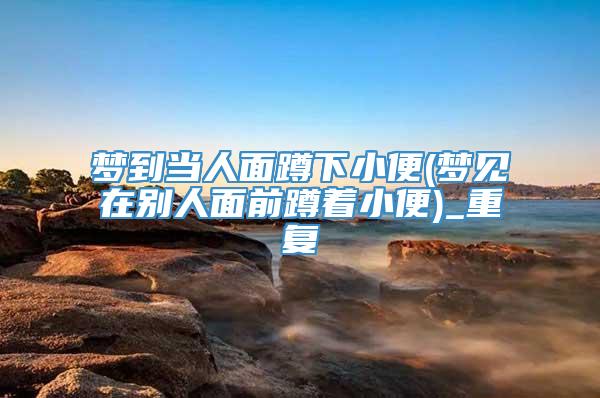 梦到当人面蹲下小便(梦见在别人面前蹲着小便)_重复