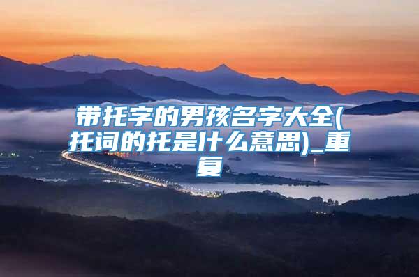带托字的男孩名字大全(托词的托是什么意思)_重复