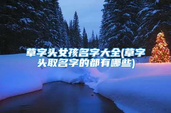 草字头女孩名字大全(草字头取名字的都有哪些)