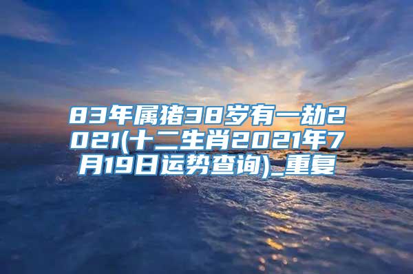 83年属猪38岁有一劫2021(十二生肖2021年7月19日运势查询)_重复