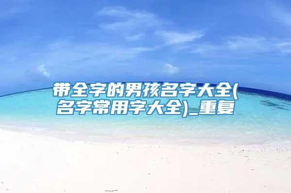 带全字的男孩名字大全(名字常用字大全)_重复
