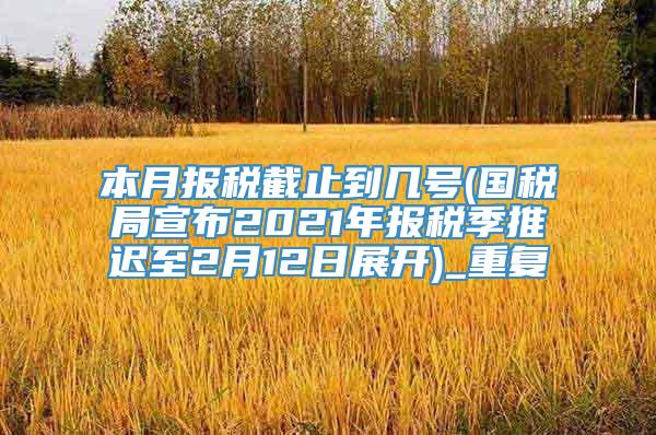 本月报税截止到几号(国税局宣布2021年报税季推迟至2月12日展开)_重复