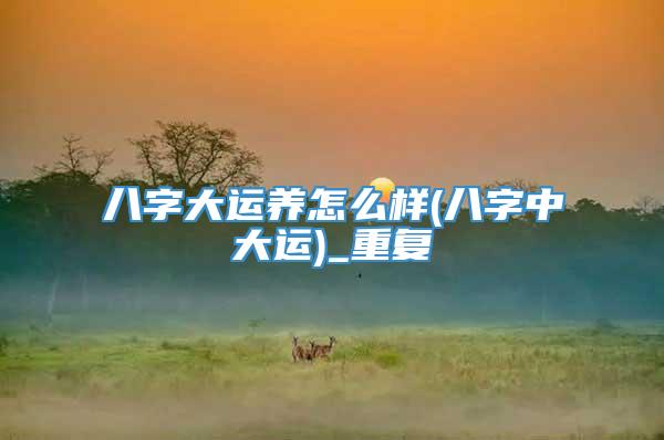 八字大运养怎么样(八字中大运)_重复