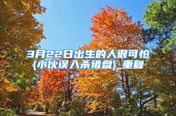 3月22日出生的人很可怕(小伙误入杀猪盘)_重复