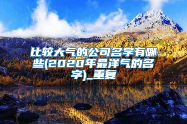 比较大气的公司名字有哪些(2020年最洋气的名字)_重复