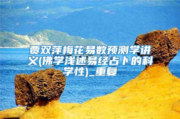 贾双萍梅花易数预测学讲义(佛学浅述易经占卜的科学性)_重复